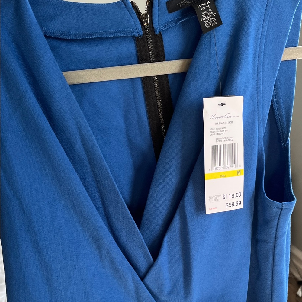 Kenneth Cole Vibrant Blue V-Neck Dress